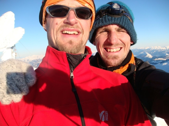 Jürgen und ich am Gipfel vom Hohen Dachstein 2995m