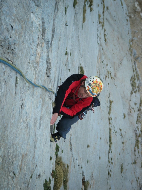 Hubert in der Göttlichen Hand (vorletzte Seillänge)