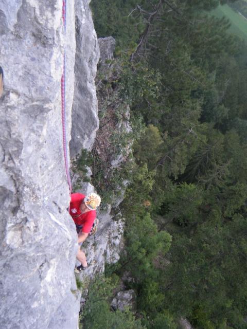 Hubert in der 1 Seillänge