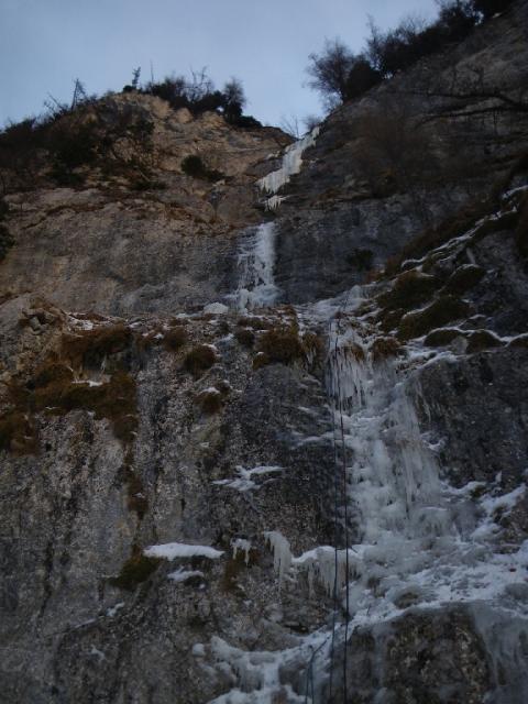 beide Steilstufen der ersten Seillänge