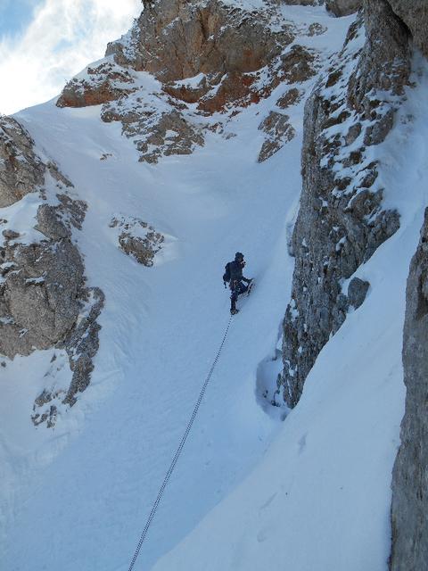 3. Seillänge 50° Rinne