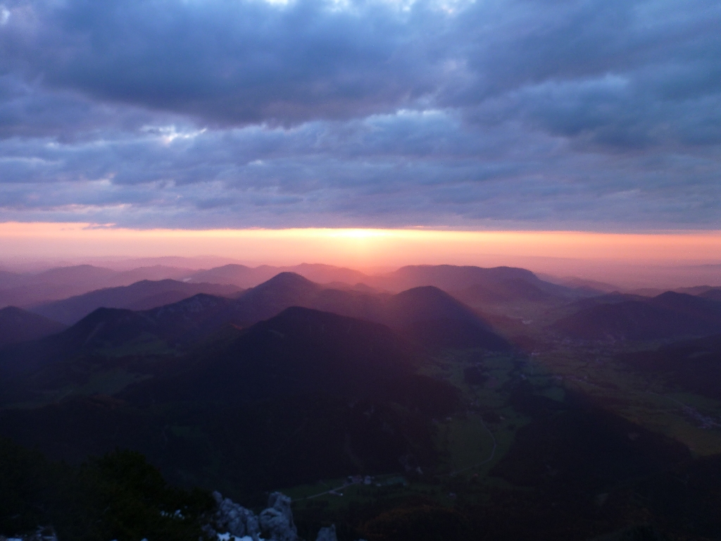 74.Schneebergflug - Sonne hinter der Basis verschwunden